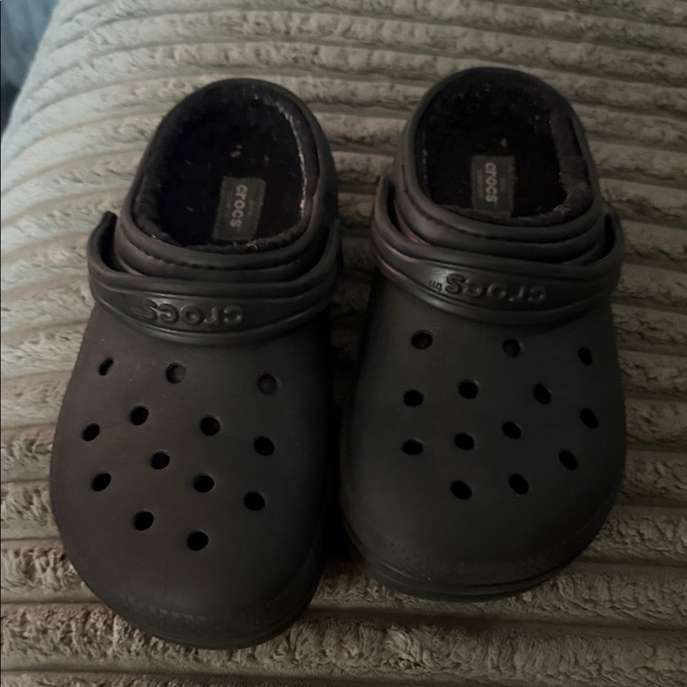 CROCS Kids Black Slippers
